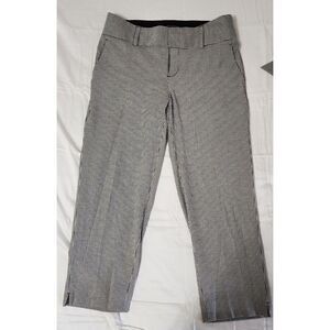 Banana Republic Cropped Wide Leg Pants Womens Size 10 Belted Black/White Striped